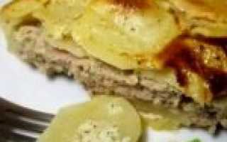 Картофель с фаршем в духовке с сыром