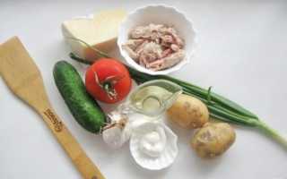 Салат “Муравейник” с курицей и картофельной соломкой: рецепт
